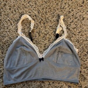 Victoria's Secret Blue and White Lace Bralette